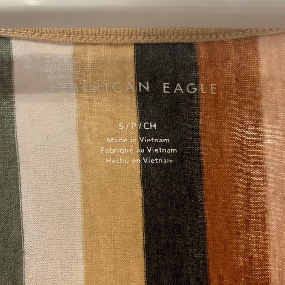 COPY - 💘2 for $20💘American Eagle Multicolor Striped Tie Up Button Detail Tee Sh… - Picture 3 of 7